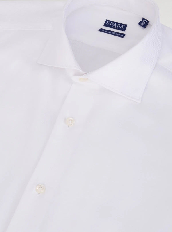 Camicia in cotone trama diagonale