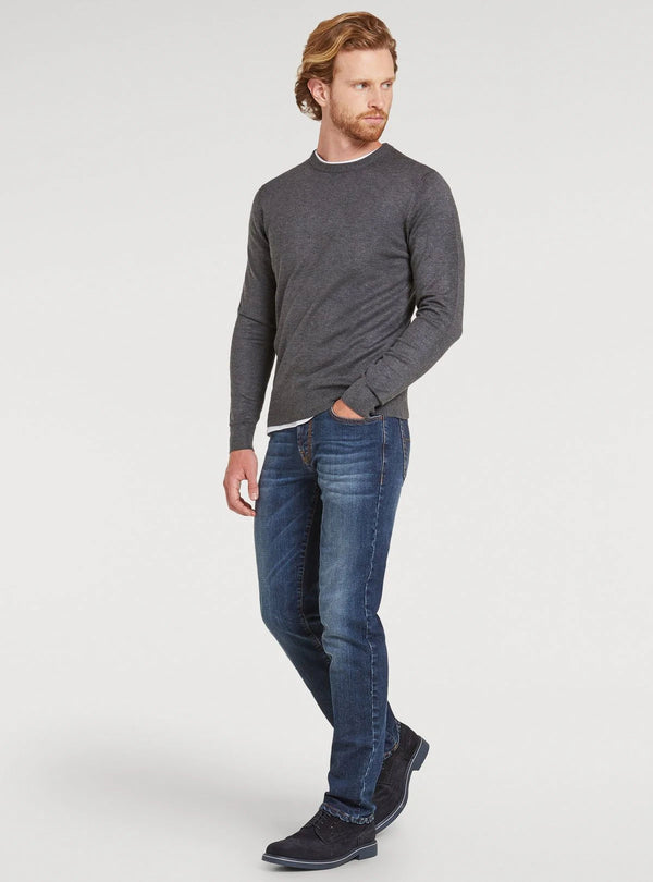 Solid color crew neck sweater