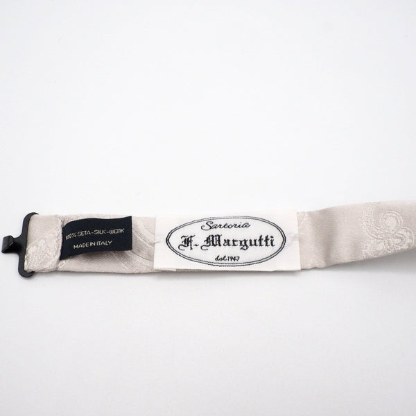 Pearl Grey Embroidered Bow Tie