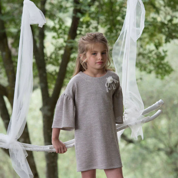 FLAMED SWEATSHIRT DRESS