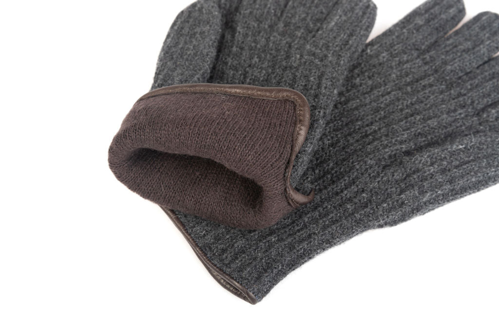 Grey wool cashmere gloves