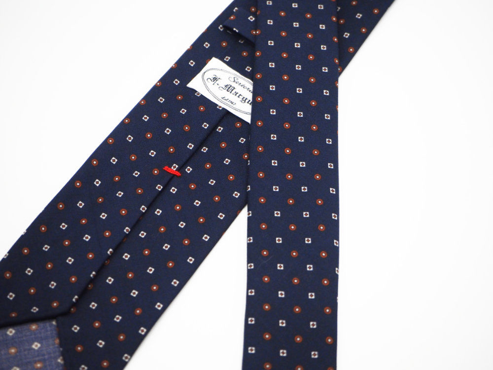 Unlined pure blue wool tie