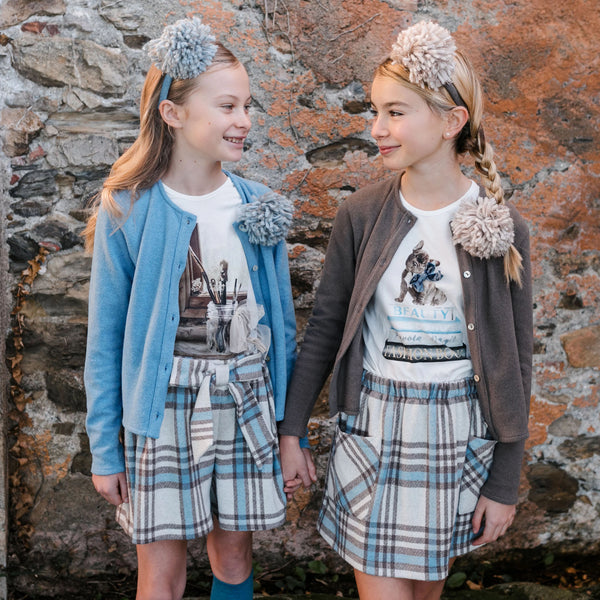 CHECKED SKIRT WITH POCKETS