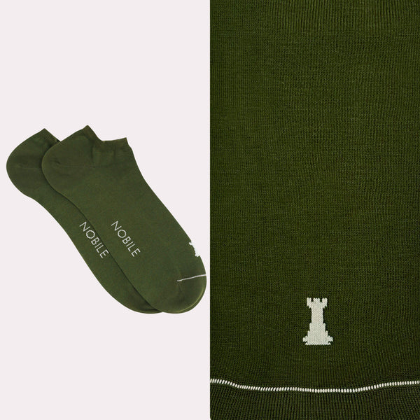 Pure Makò Cotton Ankle Socks - Solid Color 