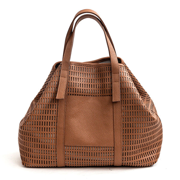 MIAMI MAXI - Borsa in pelle forata cuoio