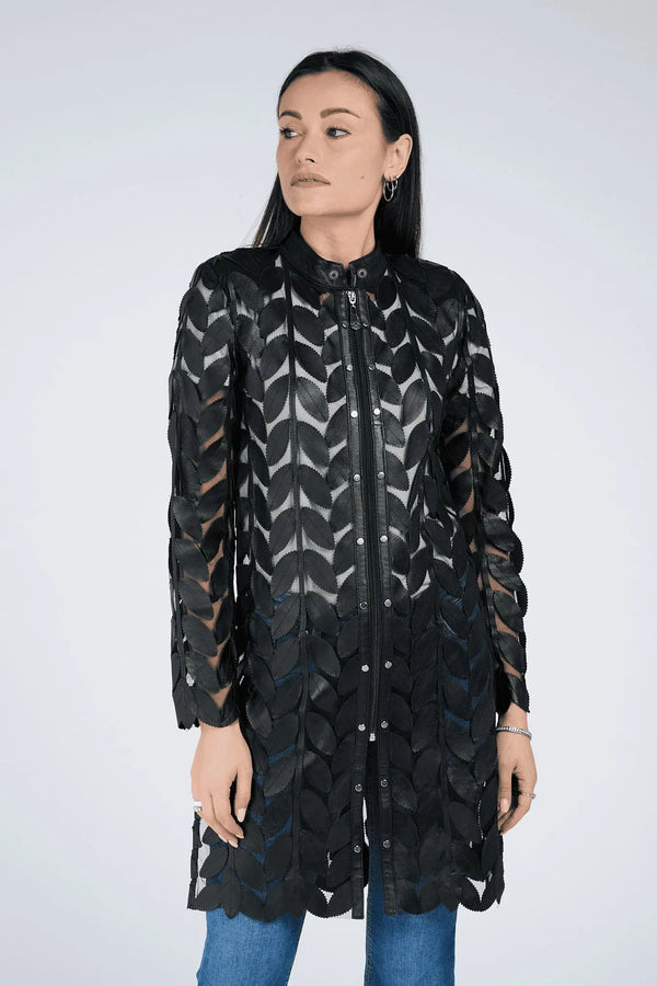Long Leaf Jacket with Zip