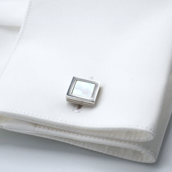 Elegant square mother of pearl cufflinks