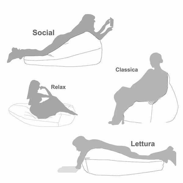 SESSANTOTTO 68 Pied de Poule, Bean Bag Chair XL Removable Cover