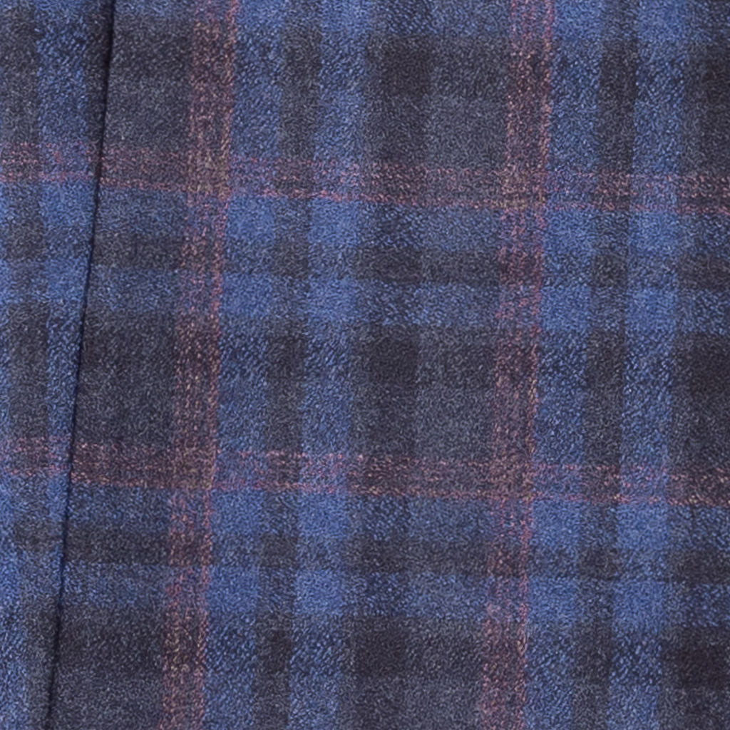 Blue and red checked vest