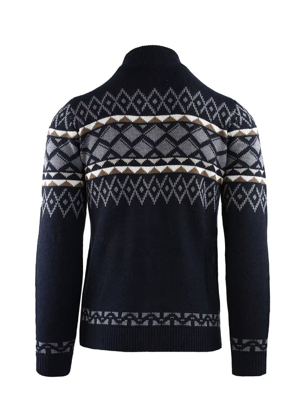 JACQUARD WORKED BUTTONED JACKET