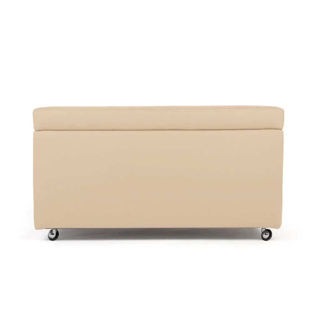 PANDORA 84 ECO SWING, Panca Pouf Contenitore Rettangolare in Ecopelle con Ruote 84x42 h42
