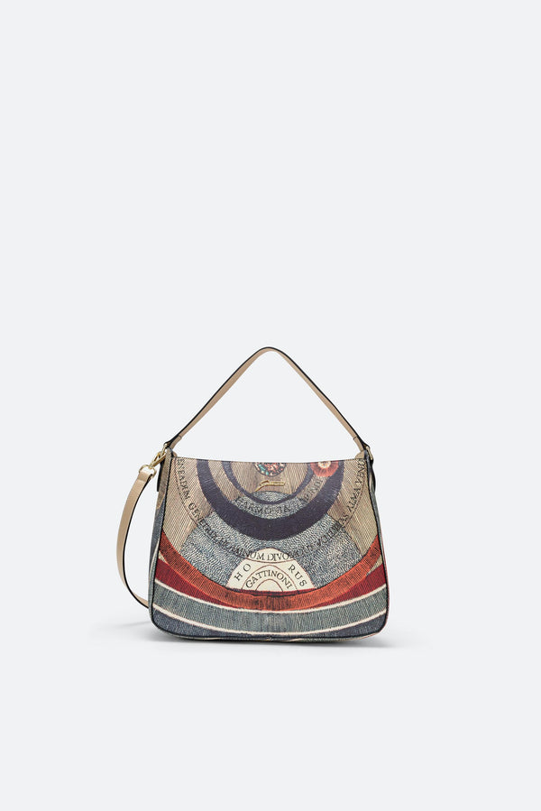 Medium Planetarium Classic Hobo Bag Beige Leather Finishing