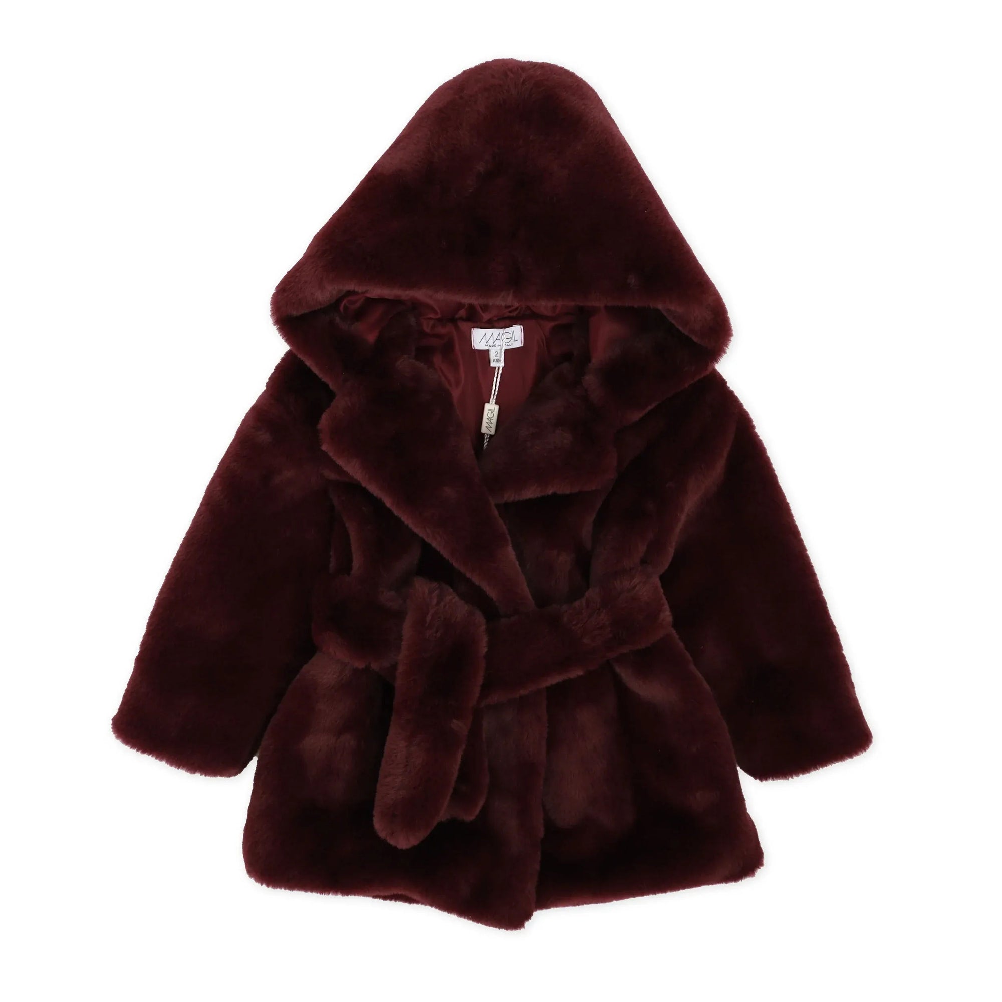 ECO FUR COAT WITH HOOD