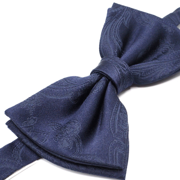 Blue embroidered bow tie