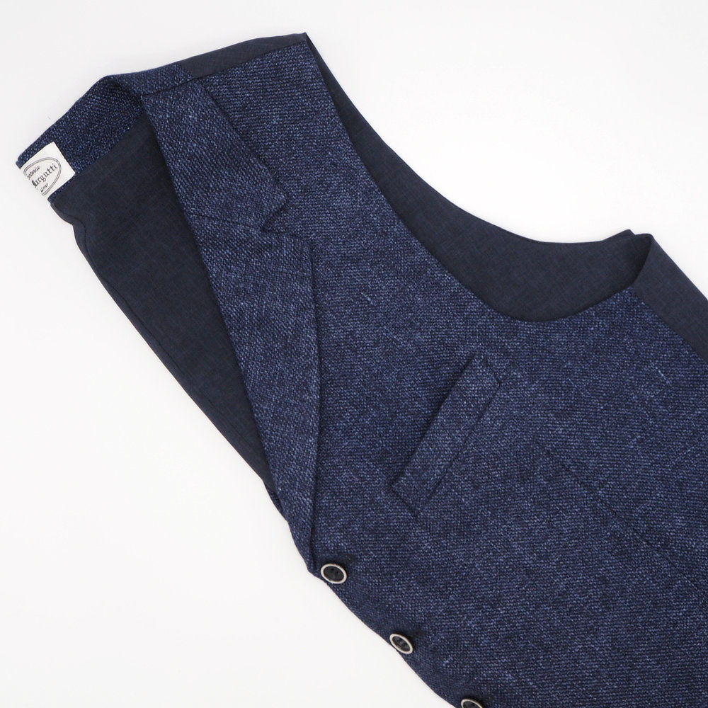 Blue vest with lapels