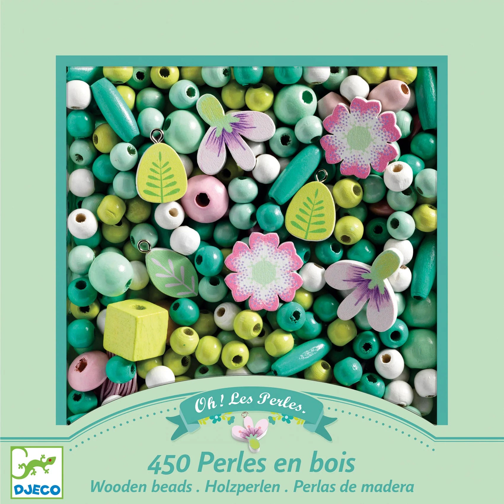 PERLINE IN LEGNO - FIORI E FOGLIE
