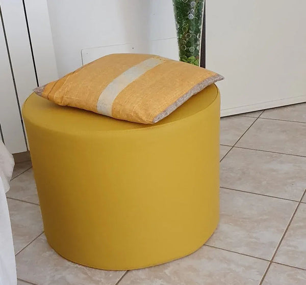 CHILL ECO 55, Round Footrest Pouf in Eco-Leather 55 x h42