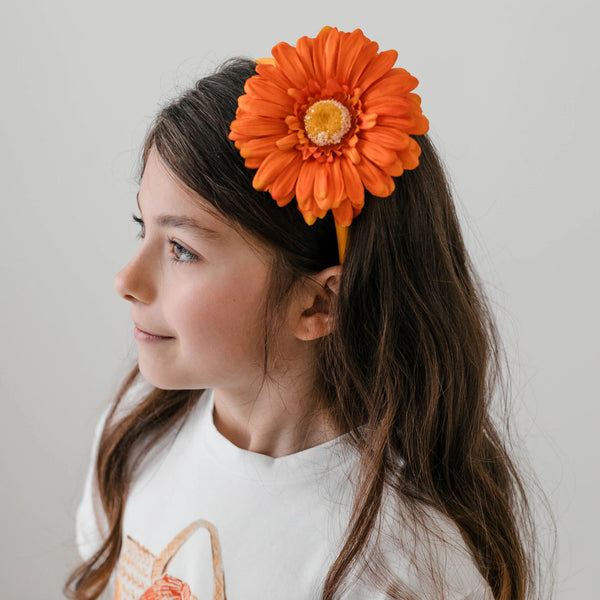 ORANGE GERBERA HEADBAND