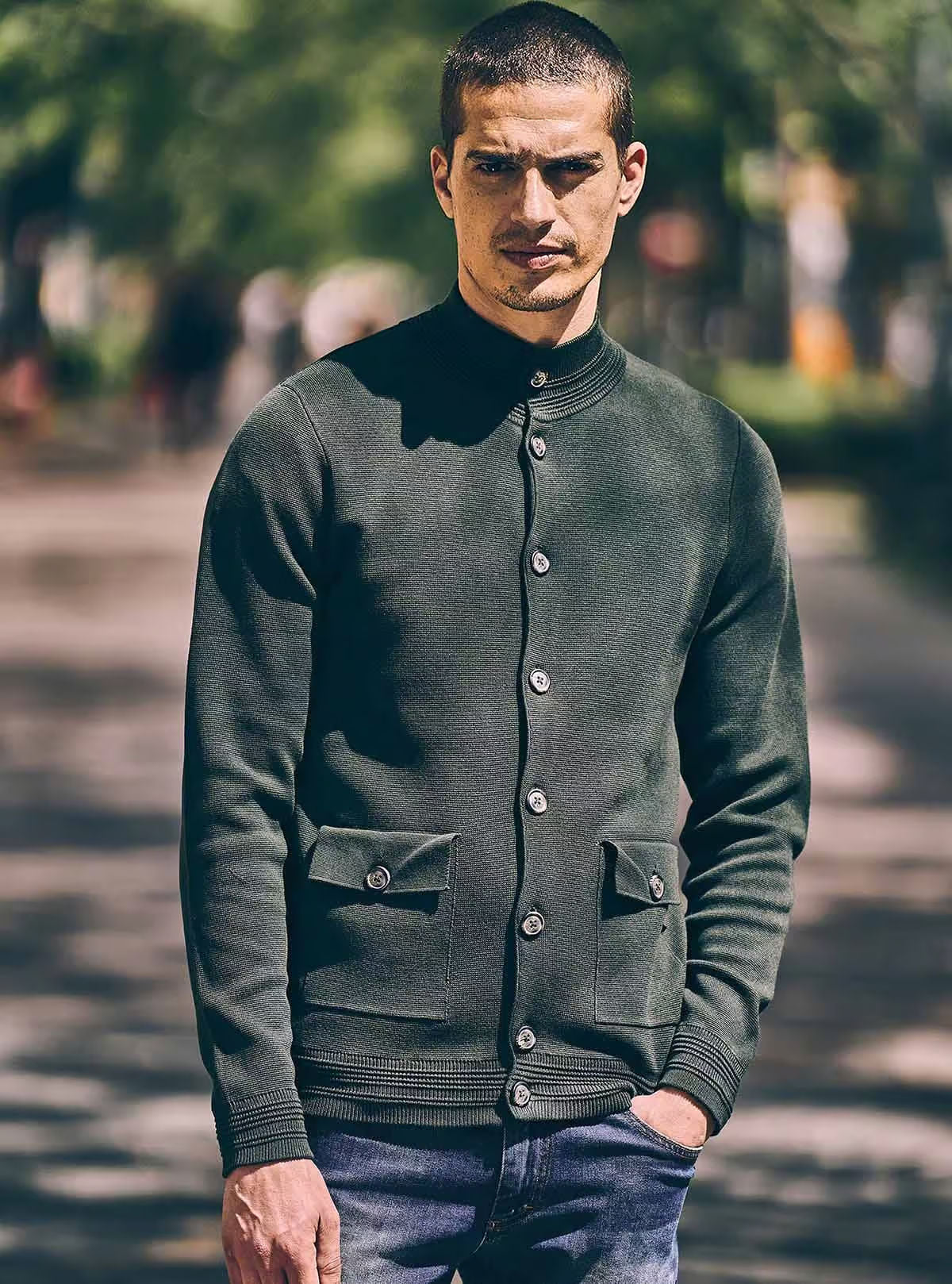 MILANO STITCH JACKET WITH POCKETS AND BUTTONS