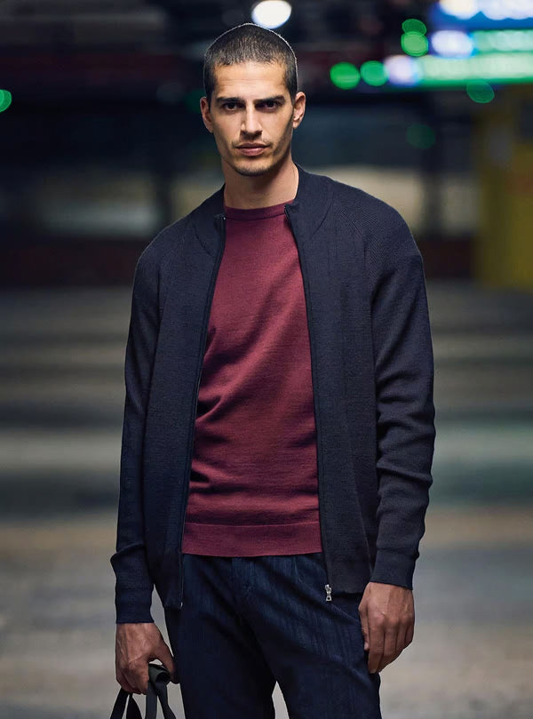 ZIP-UP JACKET WITH ENGLISH KNIT WORKMANSHIP