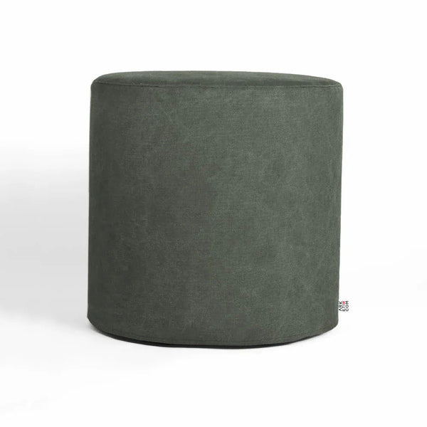 CYLINDER 55, Round Cotton Footrest Pouf with Feet 55x h 42