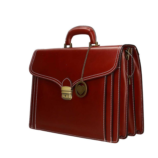 Men's Leather Business Bag, Briefcase, 24 Hour Office Document Holder - 39x30x18 cm - 7010 