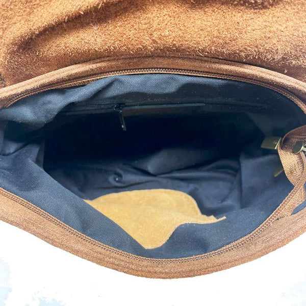 Women's Suede Leather Shoulder Clutch Bag - 80057. 