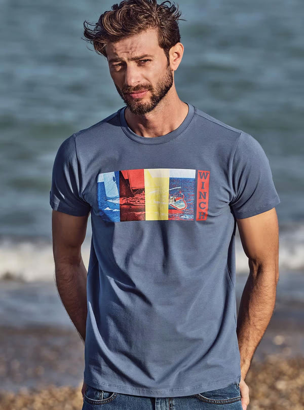 SAIL PRINT JERSEY T-SHIRT