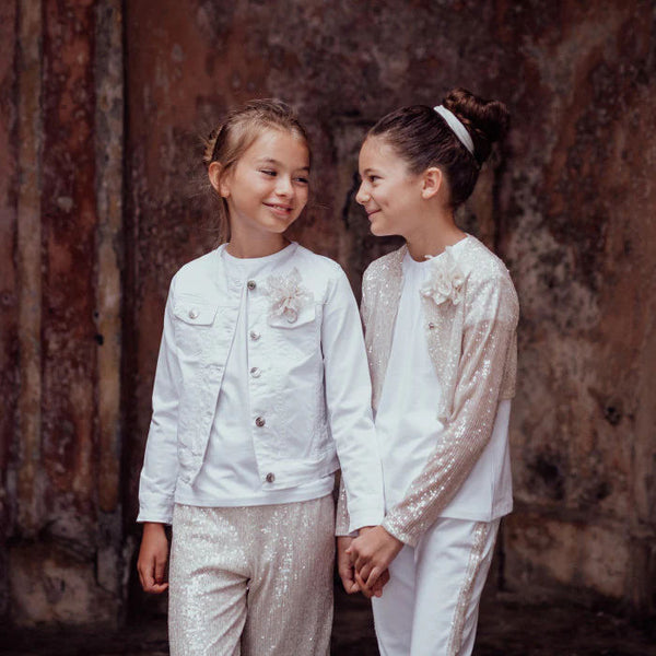 WHITE DENIM JACKET WITHOUT PIN