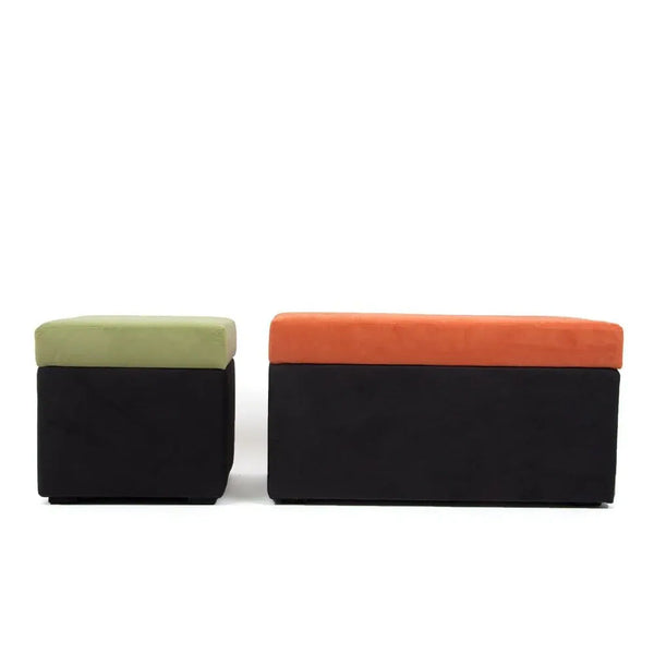 PANDORA 84 MF SWING, Rectangular Microfiber Storage Pouf with Wheels 84x42 h42