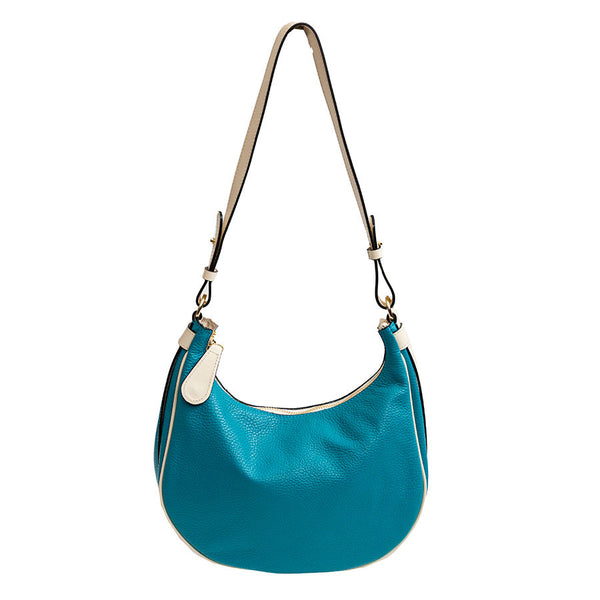SELMA IT - Crescent moon in b-color cream/turquoise leather