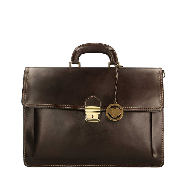 Men's Leather Briefcase, 24 Hour Document Holder - 39x30x18 cm - 7009 