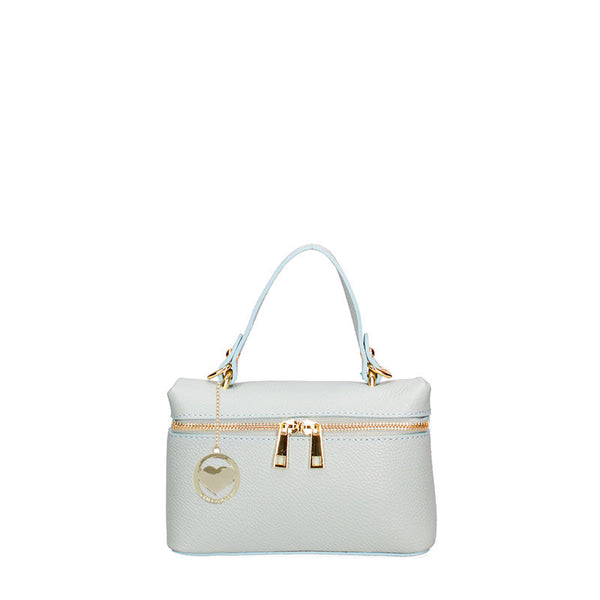 Women's Small Leather Clutch Bag with Double Zip Closure - 07160. 