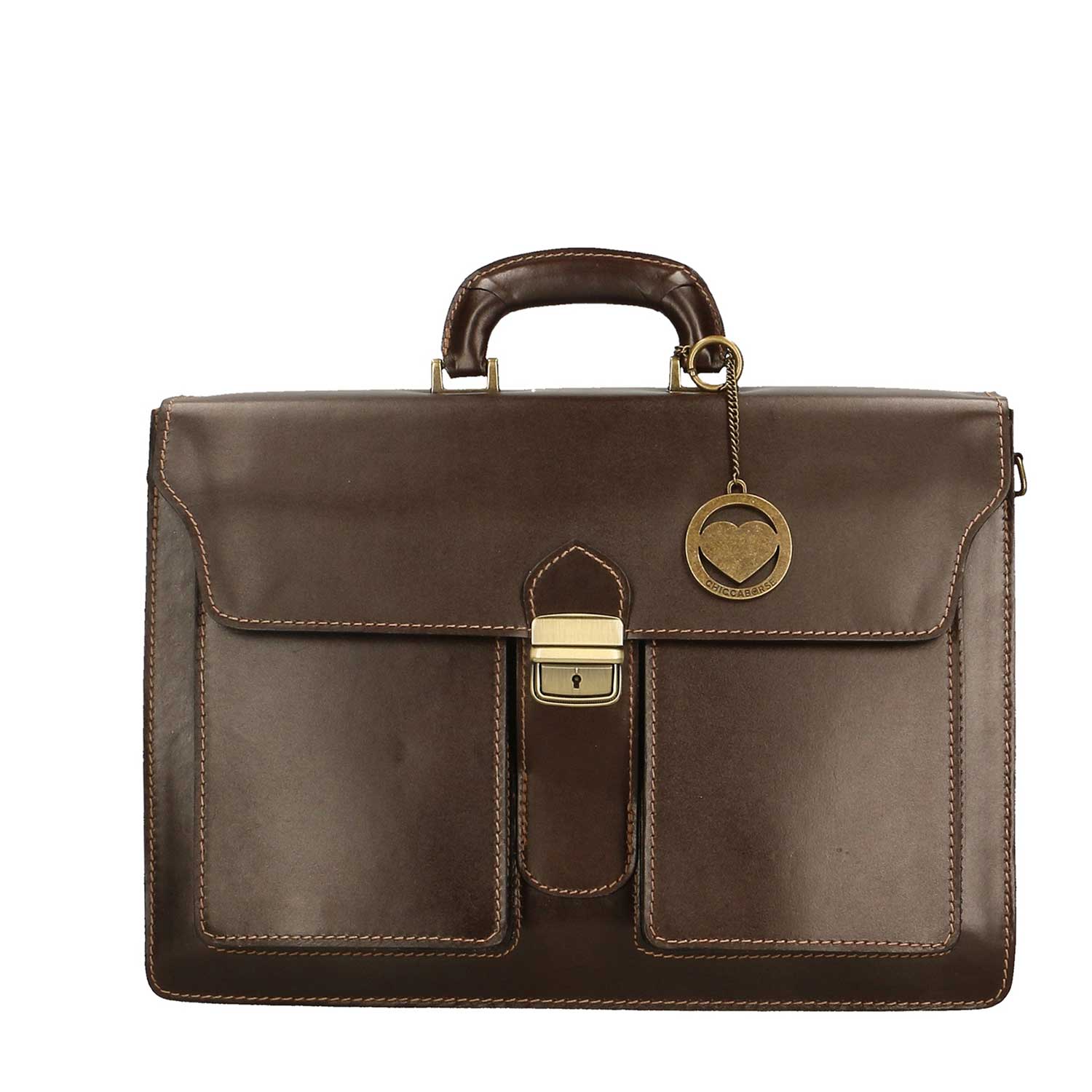 Men's Leather Briefcase Document Bag - 39x30x18 cm - 7001 