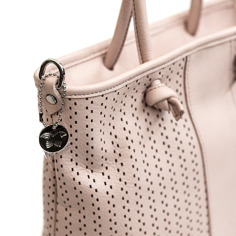 ZELIA SHOPPING - Borsa in pelle nappa forata cipria