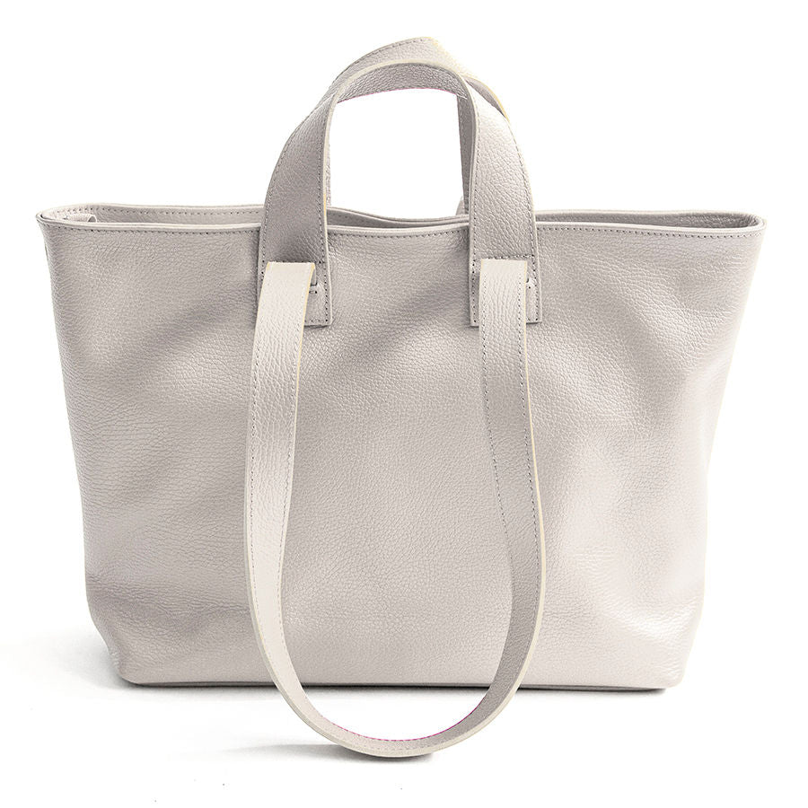 CORA - double handle shopping bag in milk leather