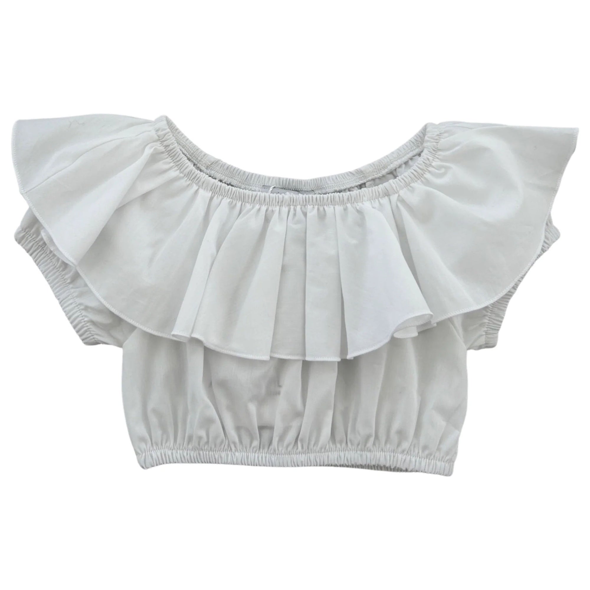 CROP-TOP BIANCO CON VOLANT