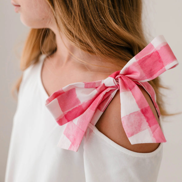 T-SHIRT WITH PATTERNED COTTON BOW