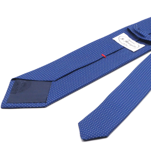Blue tie with white micro polka dots 