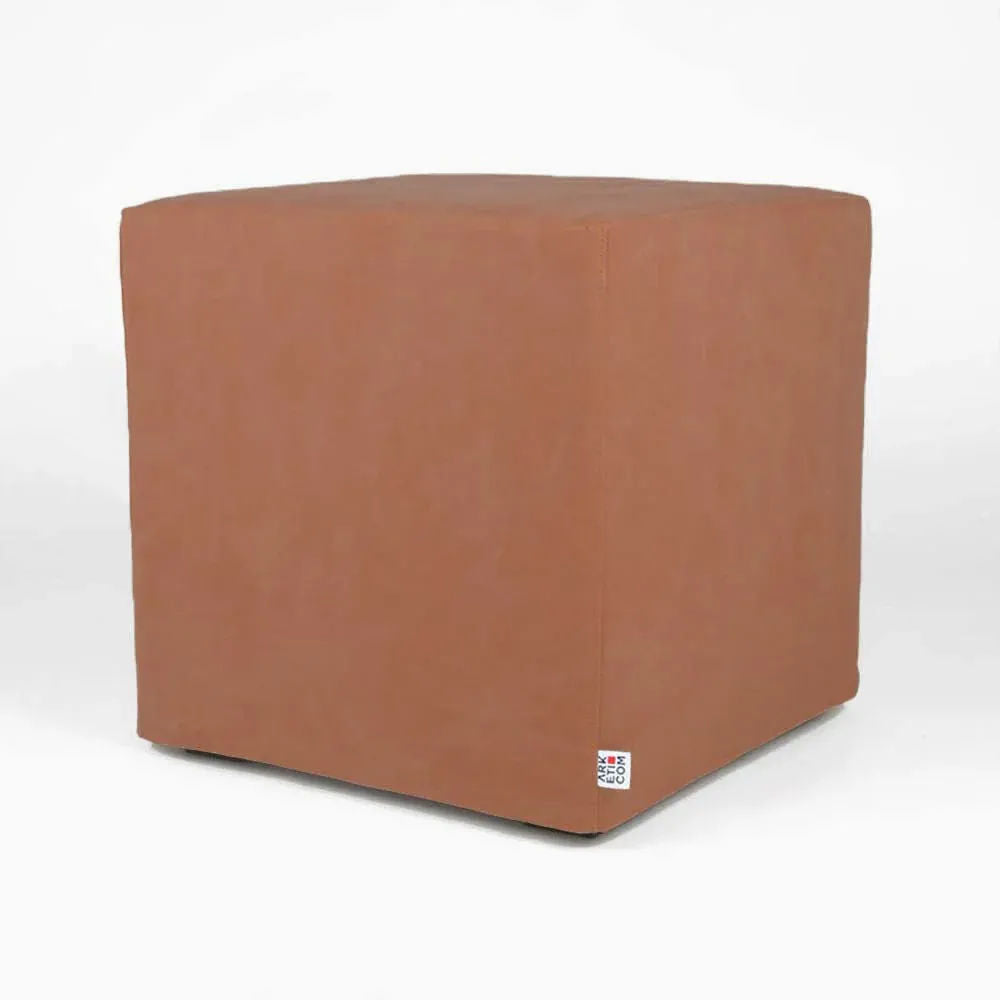 CUBE 55, Cotton Cube Footrest Pouf with Feet 55x55 h 42