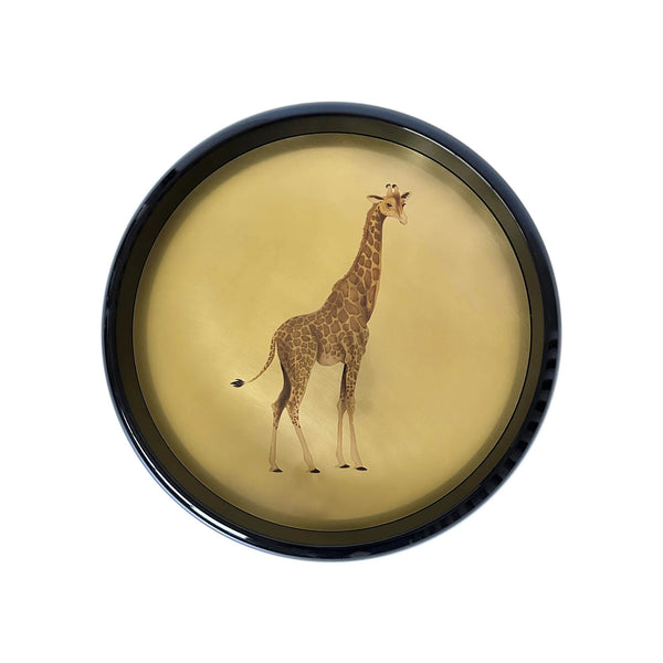 Giraffe shiny brass tray