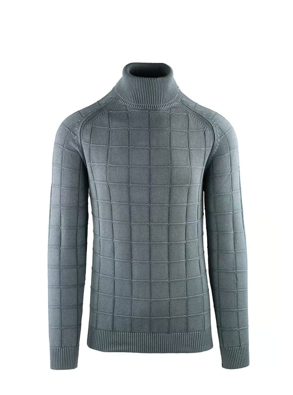 CHECKED WORKMANSHIP TURTLENECK WITH HAMMER SLEEVE
