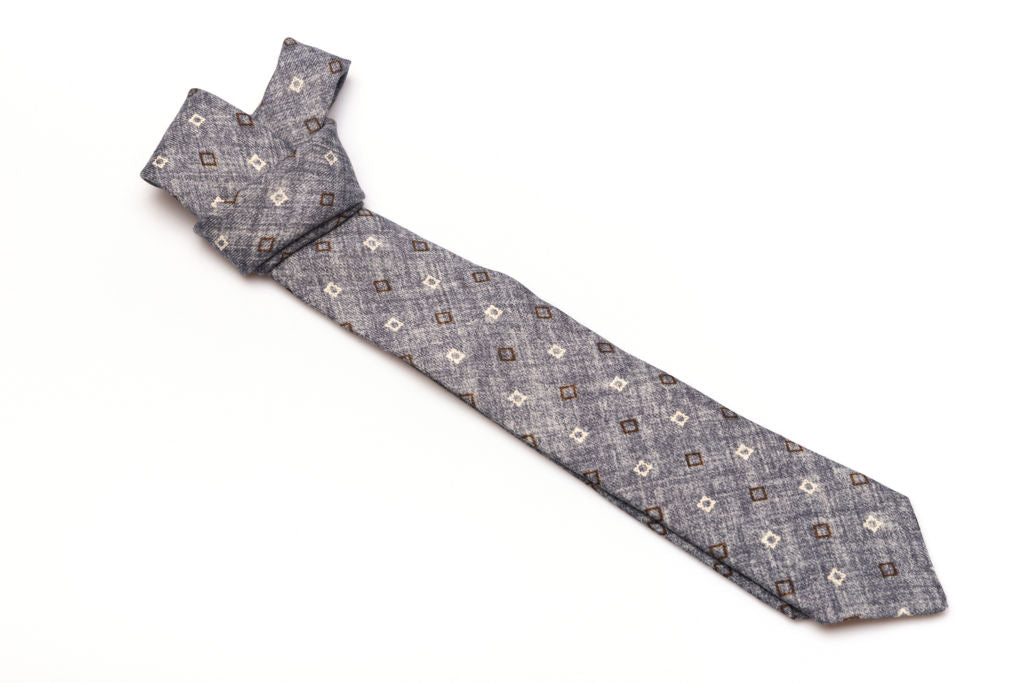 Grey pure wool tie