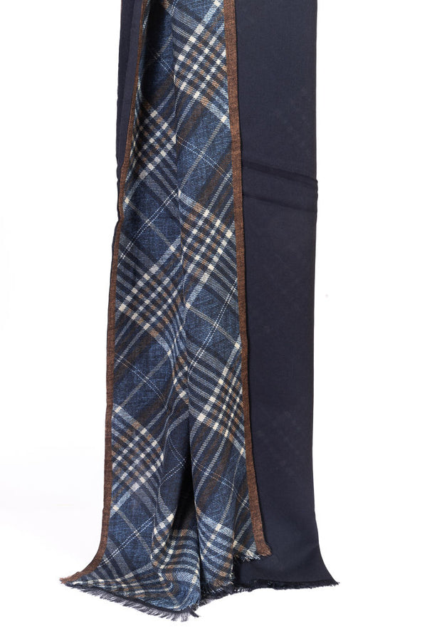 Blue double layer scarf