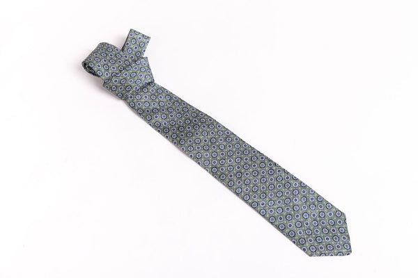 Pure green silk tie