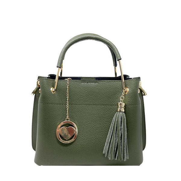 Medium Handbag for Women in Dollar Leather Metal Handles - Modena k067. (Copy)