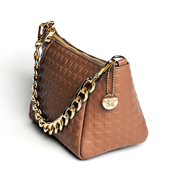 SQUARE MOON - Laser leather satchel