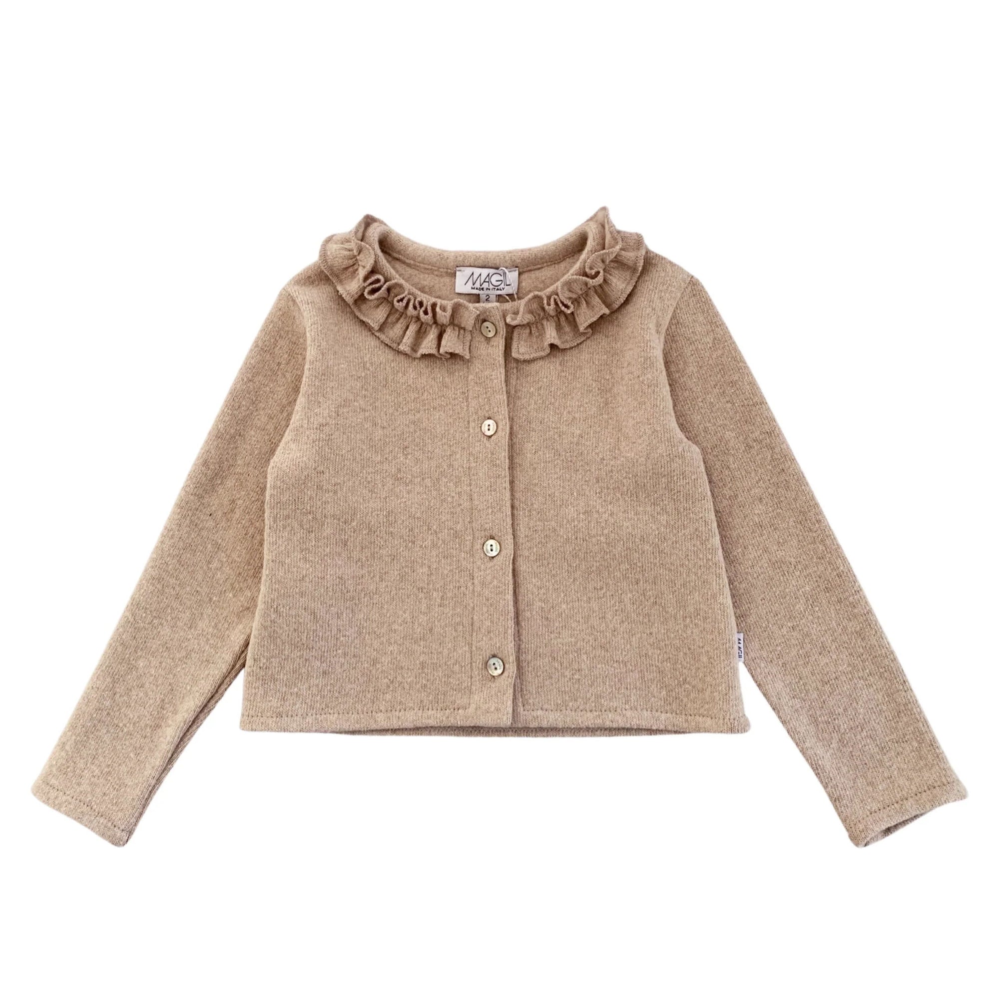 CARDIGAN WITH RUFFLES ON THE COLLAR