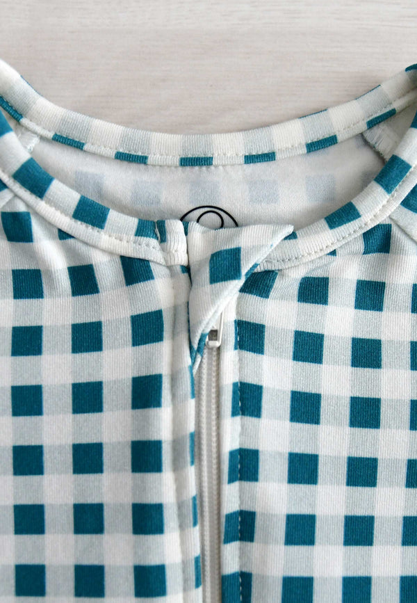 Tutina con zip in bambù - Abete - Palloncino blu