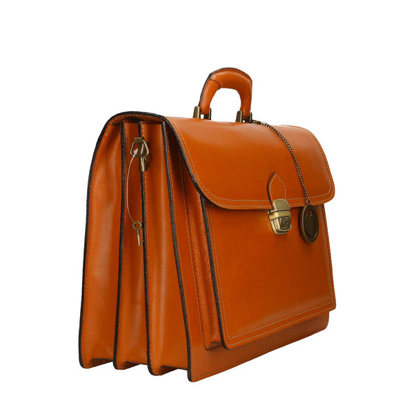 Men's Leather Business Bag, Briefcase, 24 Hour Office Document Holder - 39x30x18 cm - 7008 